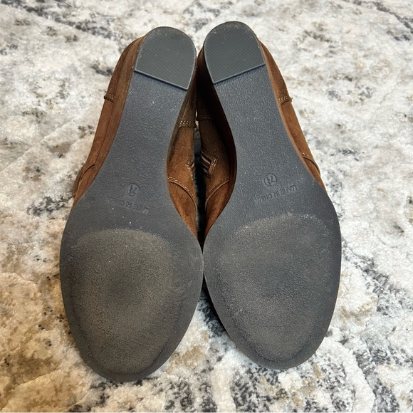 American Rag Brown Lace Up Baylie Wedge Faux Suede Ankle Bootie - Picture 9 of 9